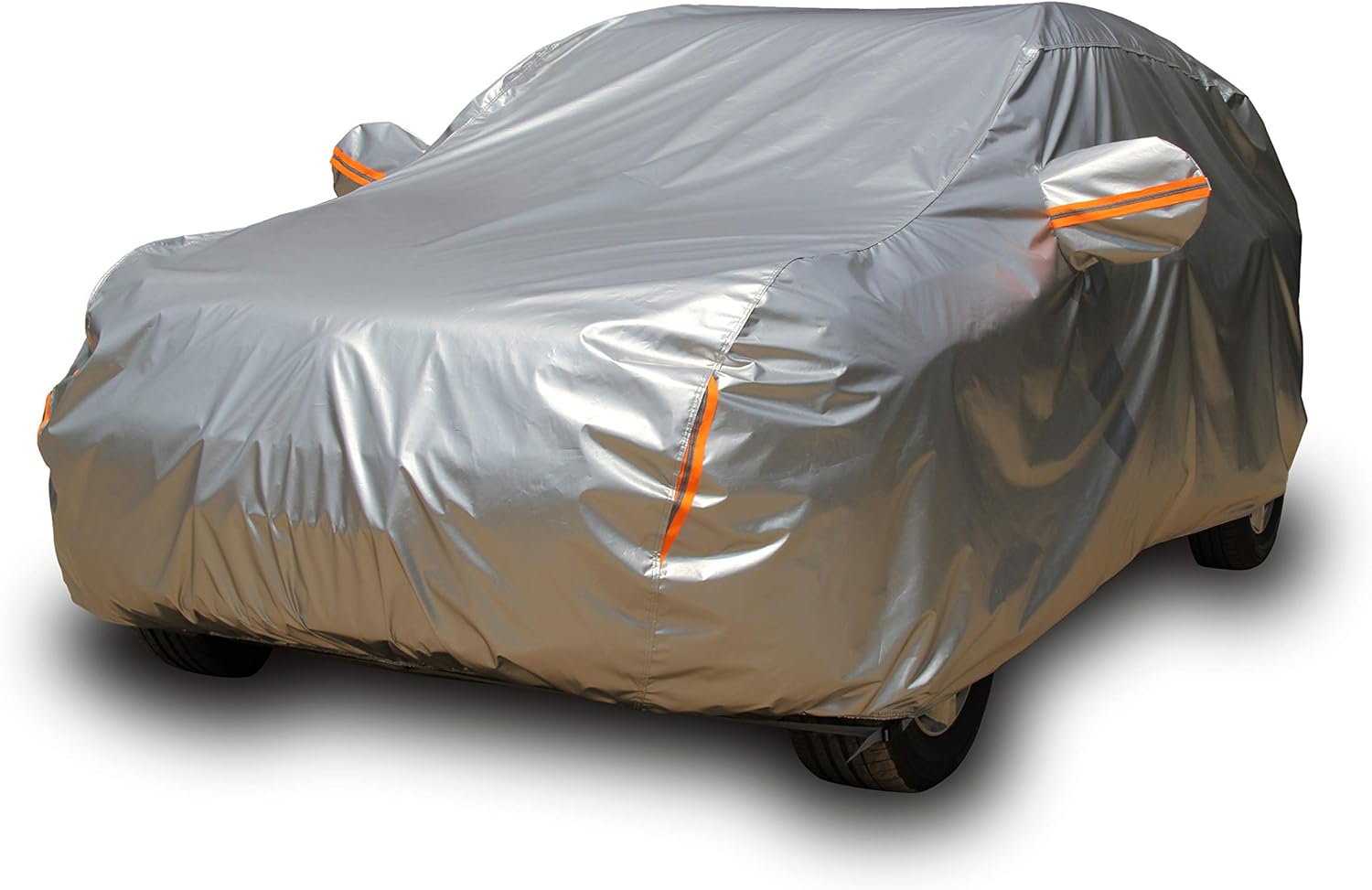 Tecoom Super Heavy Duty Multiple Layers Car Cover All Weather Waterproof Windproof Snow Sun Rain Protective with Buckles & Belt,Without Mirror Pockets Fit 150-178 Length Coupe/Convertible/Sport Car