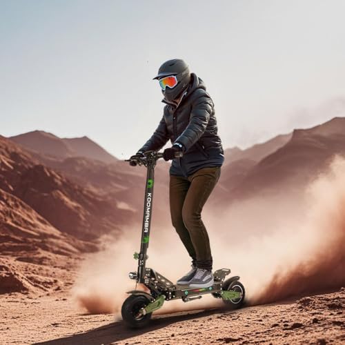 ZU06 1200W Adults Electric Scooter Up to 35 MPH, 52V Battery 50 Miles Long Range, Dual Suspension and Hydraulic Disc Brakes, 10" Off Road Fat Tires Fast E Scooter for Adults with Seat