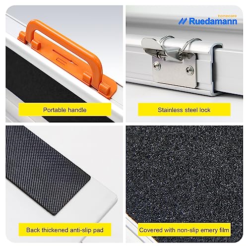 Ruedamann 6FT Adjustable Aluminum Wheelchair Ramp, 8.3" W, 600lbs Capacity,Portable Telescoping Non-Skid Surface Wheelchair Ramp for Home, Stairs, Steps