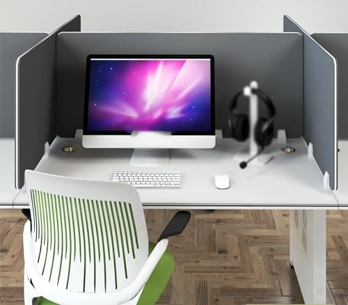 Desk Dividers for Office, Single Panel Privacy Shields Tabletop Separators Tall 12" Acoustic Partition System with Clips, Home Learning Testing Guard, 5PCS Office Furniture Partitions (Color : C, Si