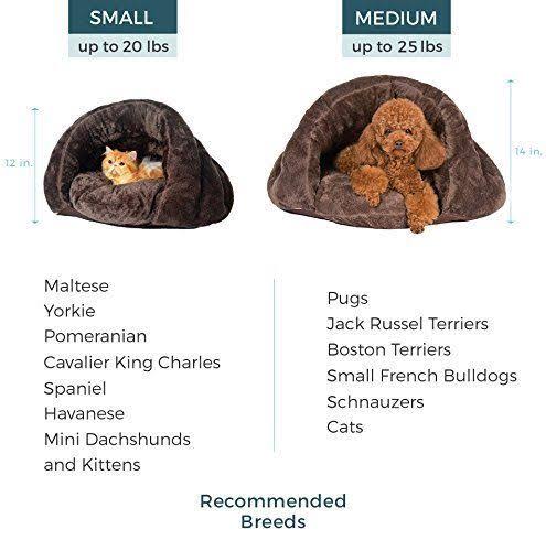Pls Pet Birdsong The Original Cuddle Pouch Pet Bed (Medium), Dog Cave, Covered Hooded
