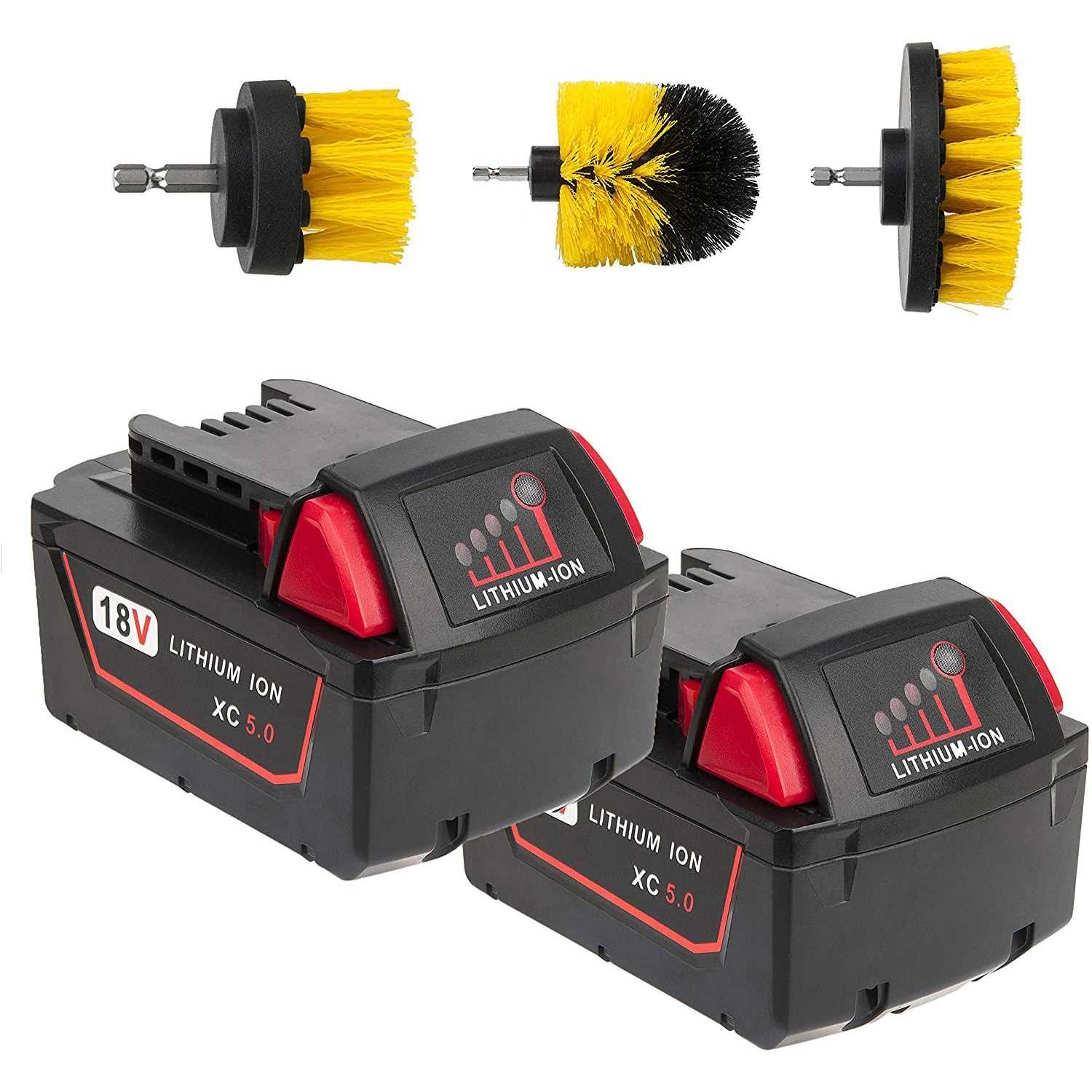 Volt1799 2Packs 5.0Ah 18V Lithium Battery and Charger for Milwaukee M18 Battery - Shop Hardware Tools Online Store