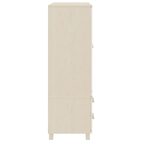 Wardrobe HAMAR Solid Wood Pine, Closet, Armoire, Storage for Coats, Shoes, and Accessories