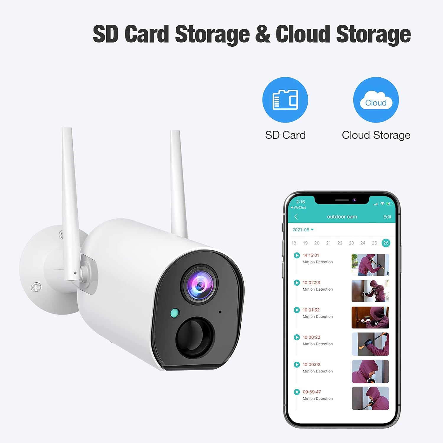 Outdoor Wireless Security Camera, 1080P Battery Powered Camera with Night Vision，2-Way Audio,IP65 WiFi Camera Outdoor with Sound/Motion Detection, Smart Alarm, Live View for Home Security