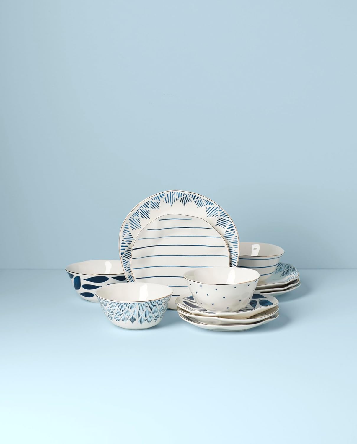 Lenox Blue Bay 12-Piece Dinnerware Set