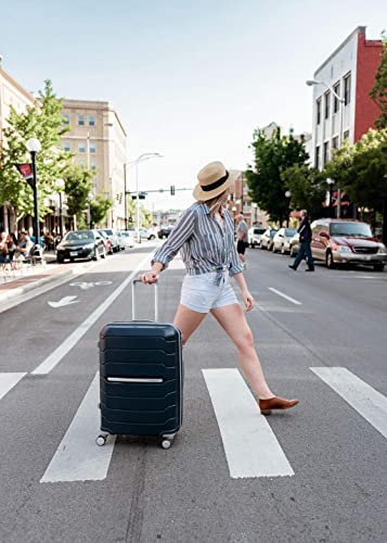 Samsonite Freeform 21-Inch Hardside Carry-On Luggage - Hardshell Carry-On Suitcase - TSA, Airline-Approved - Expandable Hard Shell, Smooth Rolling Spinner Wheels for Lightweight Travel - Navy