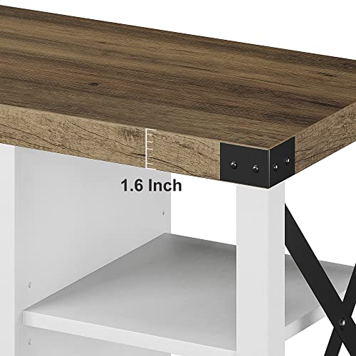 GAOMON 60 Inch TV Stand for TV up to 50 60 65 Inches, Farmhouse Wood Stand TV Cabinet Entertainment Center with Storage and Adjustable Shelves (Grey)