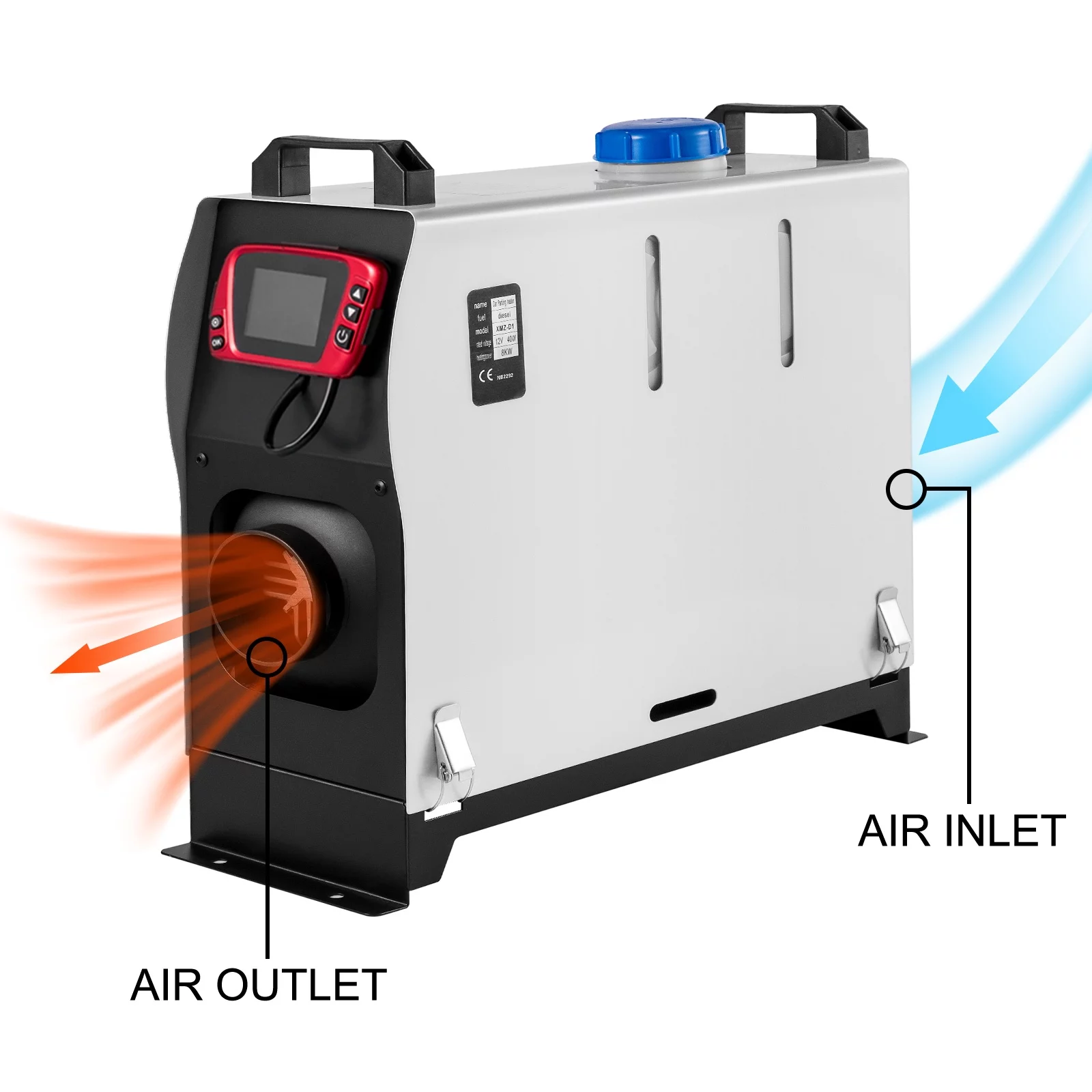 VEVOR Diesel Air Heater All in One, One Air Outlet, Diesel Heater 12V 5KW, Fast Heating, Diesel Parking Heater