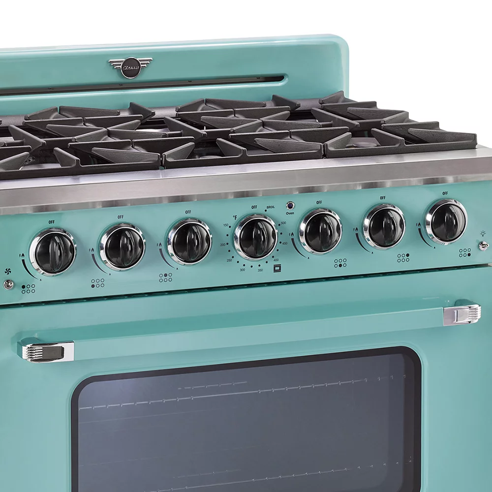 Unique Classic Retro 36" 5.2 cu/ft Freestanding Pro-Style Gas Range with Convection Oven and Sealed Burners