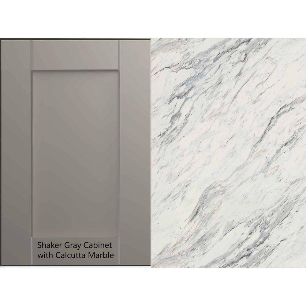 6 ft. Laminate Countertop Kit in Calcutta Marble with Valencia Edge