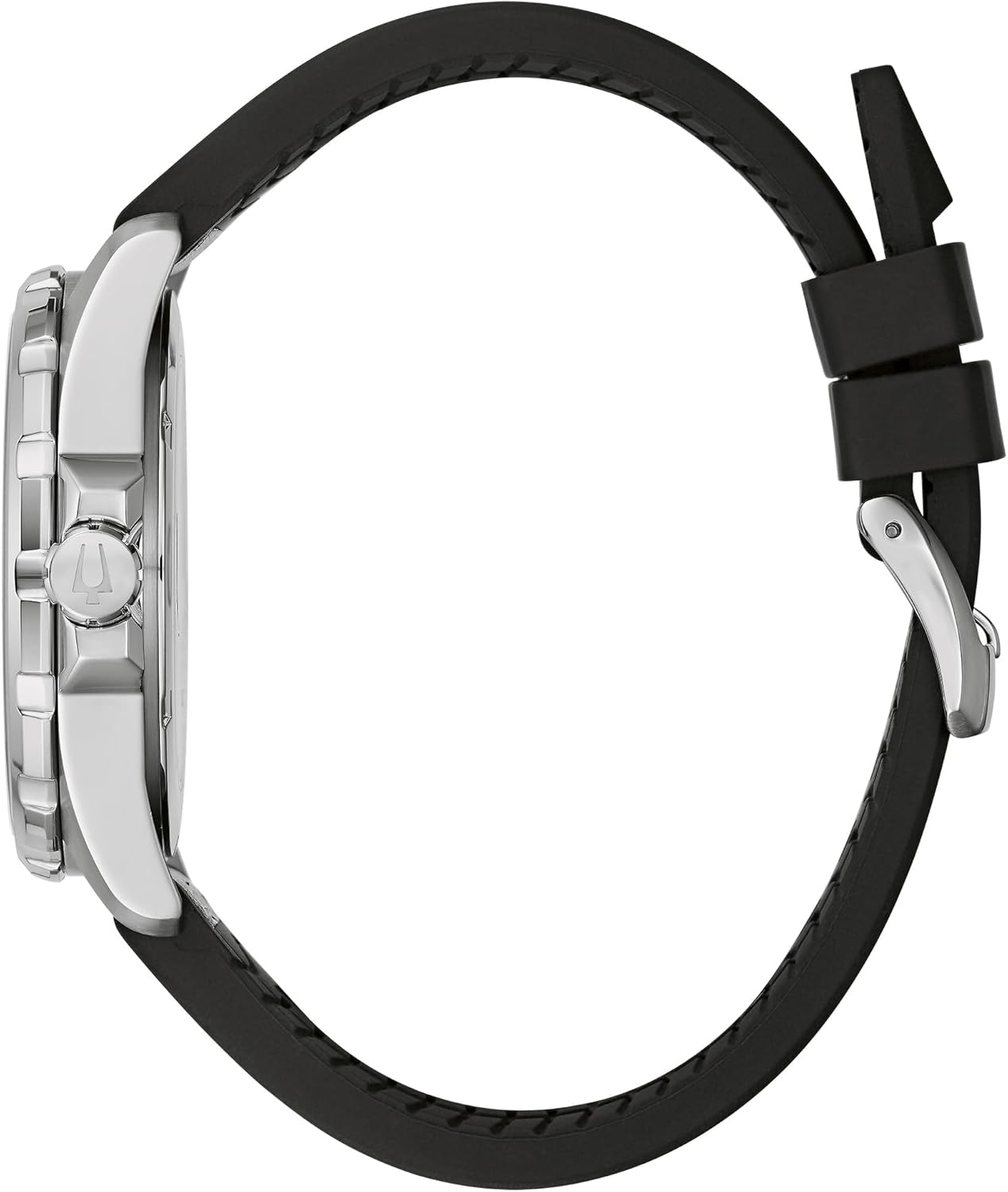 Bulova Men's Marine Star 'Series B' Silver Stainless Steel Quartz Watch, Blue Leather and Black Silicone Strap, 43mm Style: 96B419
