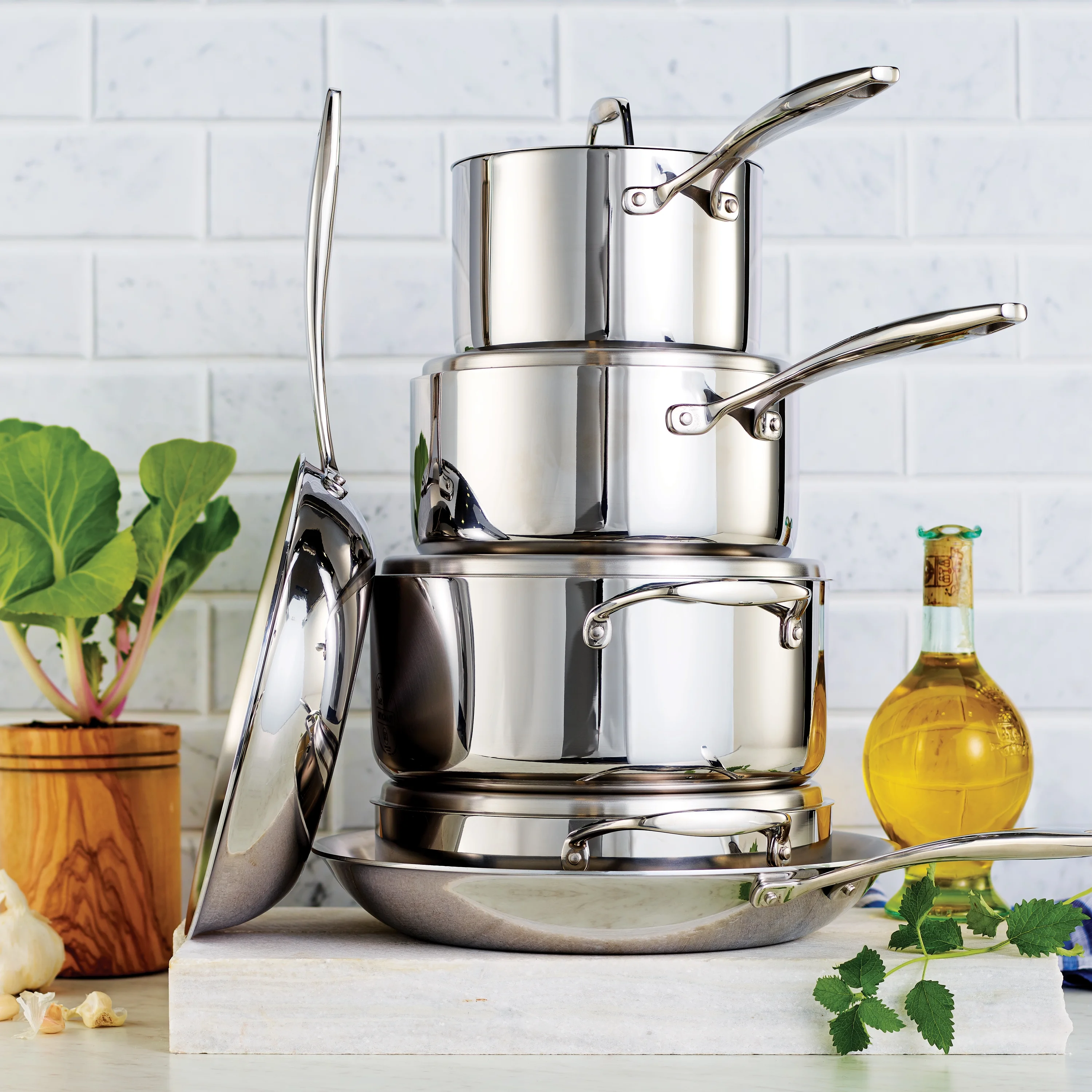 Tramontina 10 Pc Tri Ply Clad Stainless Steel Cookware Set