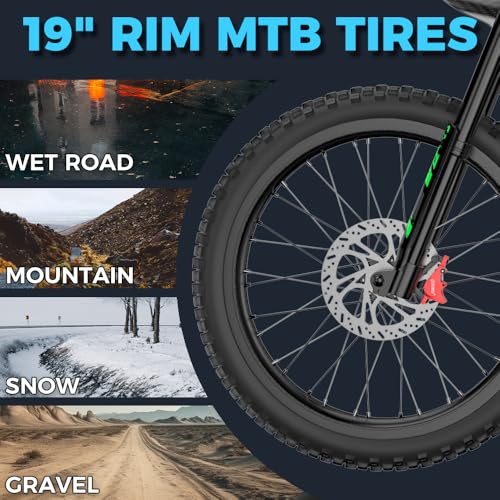 50MPH 6000W / 40MPH 3000W Electric Dirt Bike for Adults, 60V 25Ah Removable Battery Electric Motorcycle Up to 50miles, 24.5" MTB Tires (Rim 19'') E Moto, All Terrain E Bike Full Suspension
