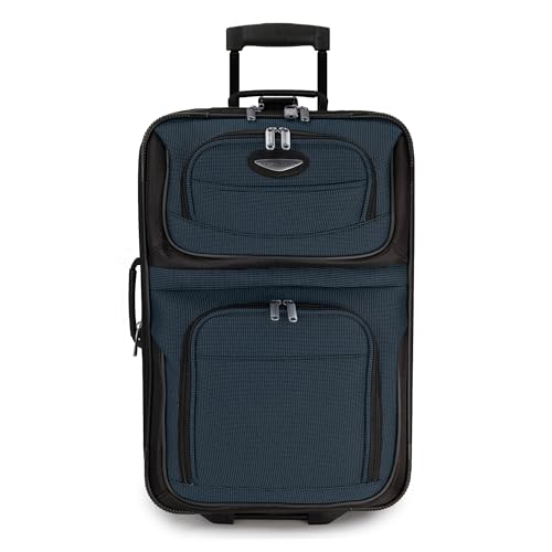 Travel Select Amsterdam 4-Piece Softside Expandable Luggage Set, Lightweight 2-Wheel Upright Suitcases, Travel Tote, Packing Cubes, Gray