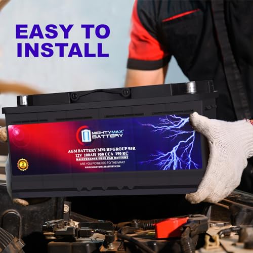 Mighty Max Battery MM-H5 Start and Stop Car BCI Group Size 47 12V 60 AH, 100RC, 680 CCA Rechargeable AGM Car Battery