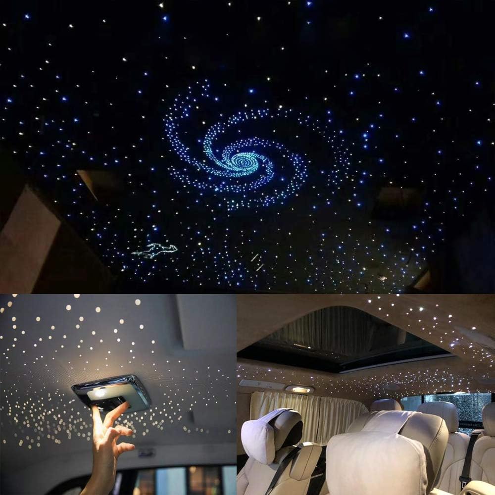 AKEPO Car Home Use 32W RGBW Twinkle+ Sound Activated+ APP Fiber Optic Lights Kit Star Ceiling Sky Light with Total 800pcs in 13.1ft/4m + 9.8ft/3m Long Optical Fiber Cable for Indoor or Interior Decor