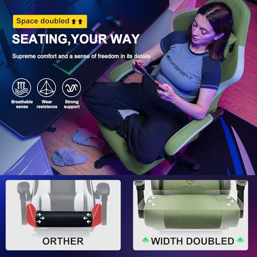 GTPLAYER Gaming Chair, Computer Office Chair with Pocket Spring Cushion, Linkage Armrests and Footrest, High Back Ergonomic Computer Chair with Lumbar Support Task Chair with Footrest