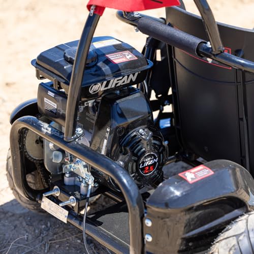 79cc 4-Stroke Gas Go Kart, 2.5HP Off Road GoKart EPA Approved with Steel Tubular Frame, Seat Belt, 13 inch All-Terrain Tires for Kids and Teens (Red)