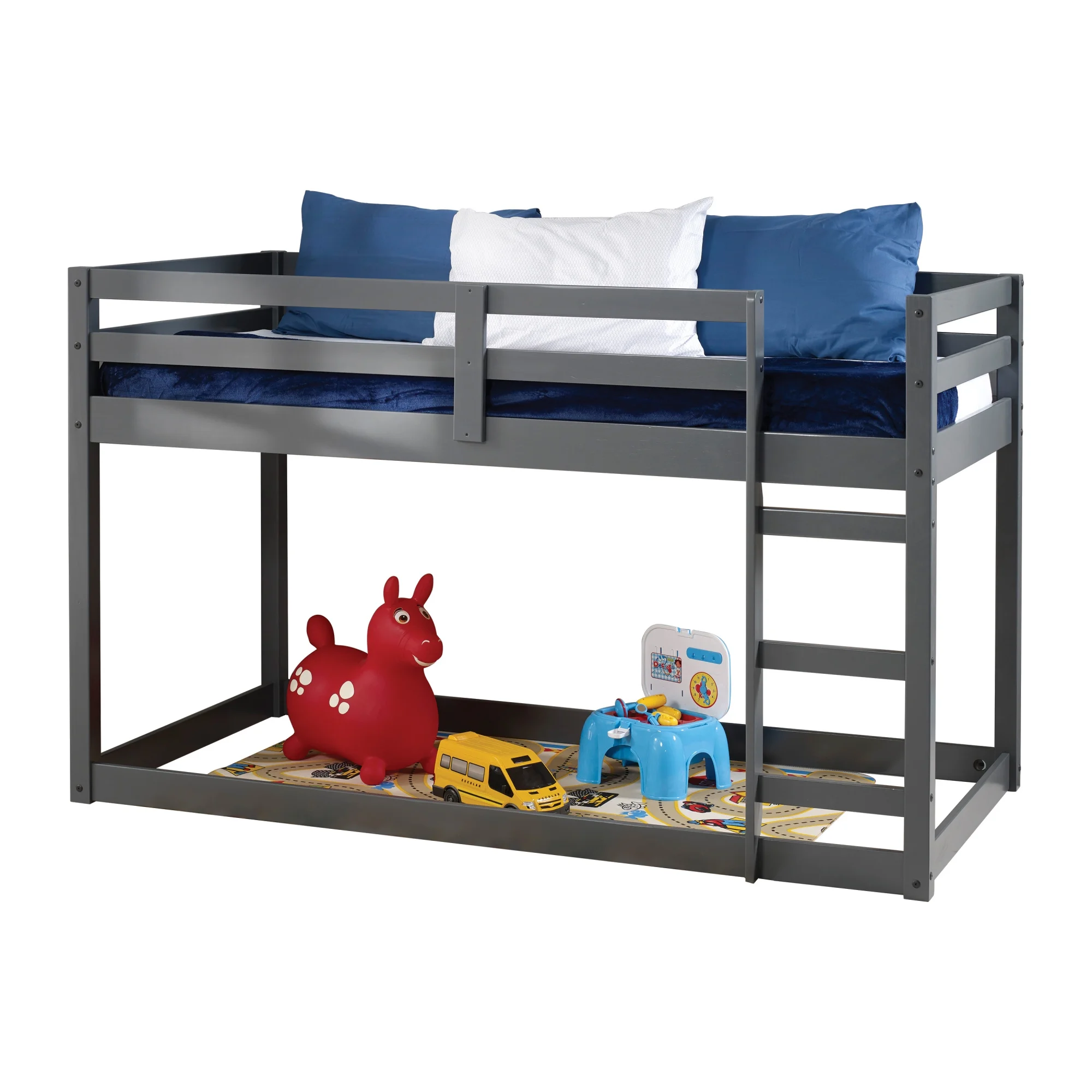 Contemporary Style ACME Gaston Loft Bed, Gray, Twin Loft Bed, Wood, Assembly Required