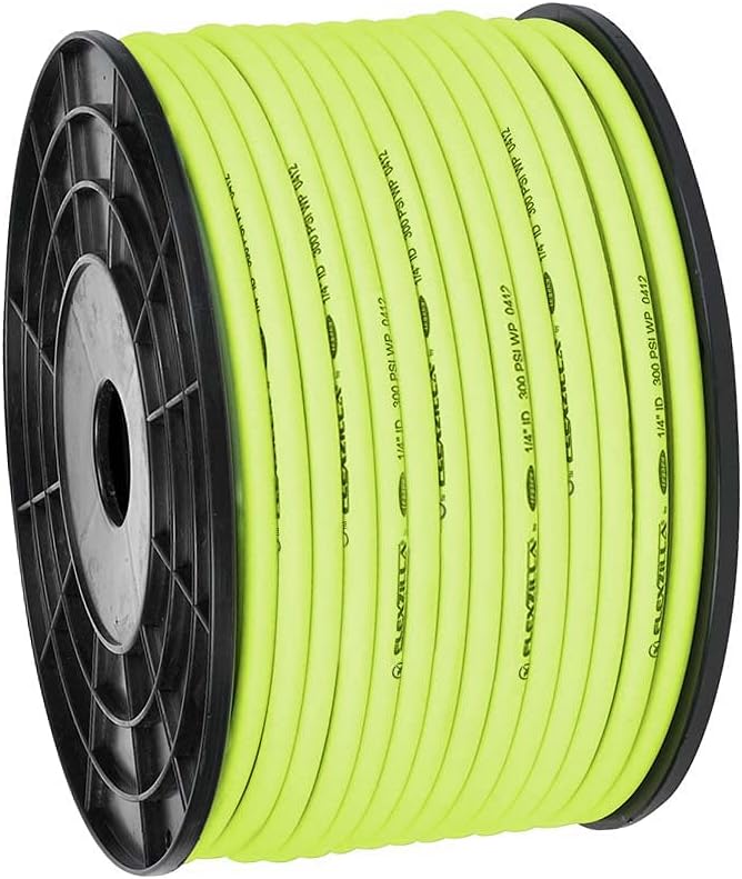 Flexzilla Pro Air Hose, Bulk Plastic Spool, 3/8 in. x 250 ft, Heavy Duty, Lightweight, Hybrid, ZillaGreen - HFZ38250YW