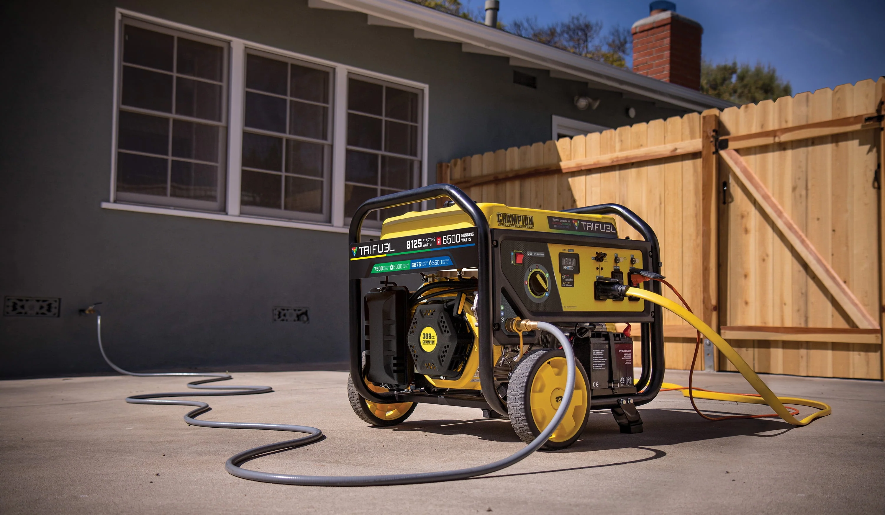 Champion Power Equipment 6500-Watt Tri-Fuel Portable Generator with CO Shield® and Electric Start