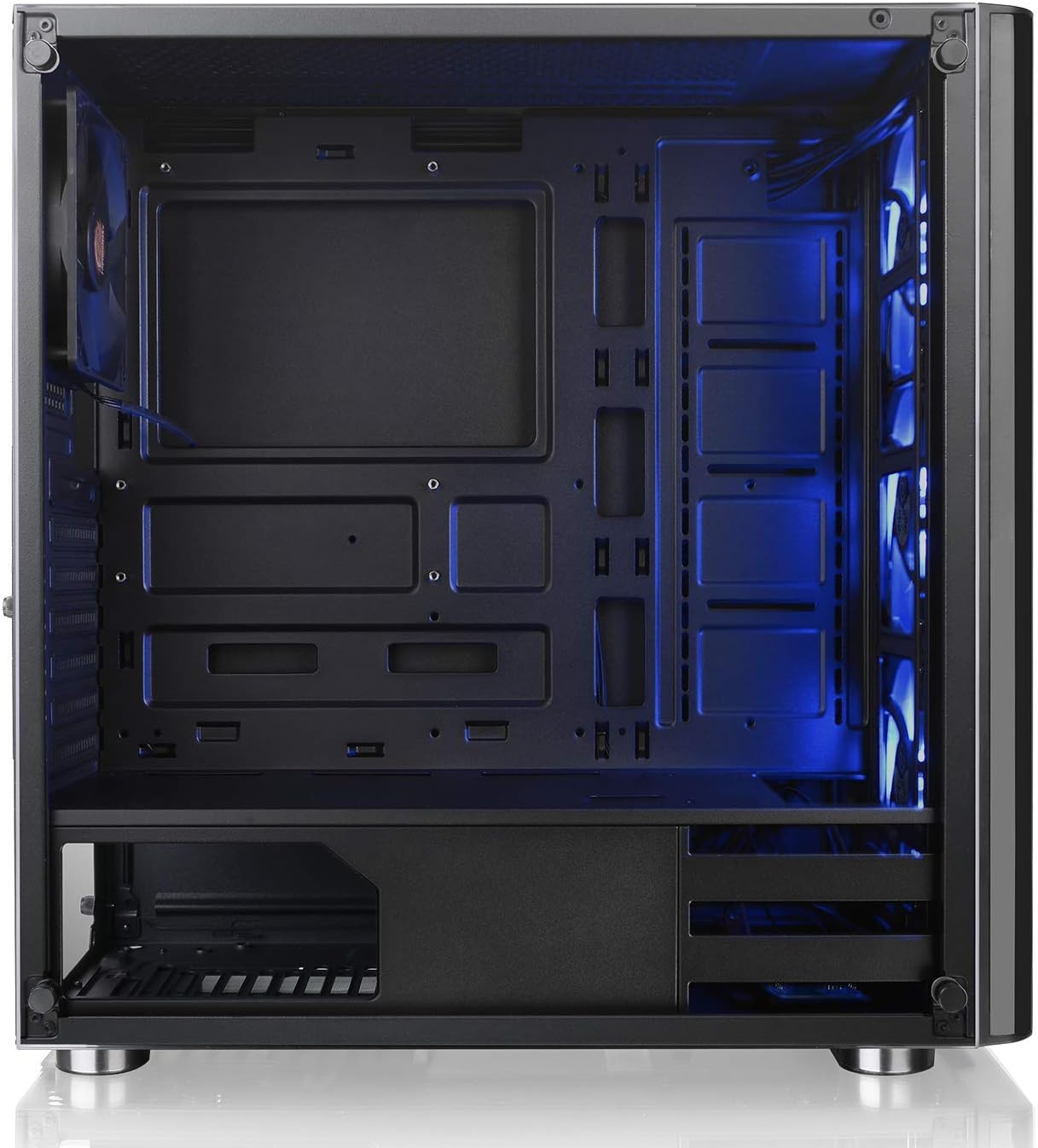 Thermaltake V200 Tempered Glass RGB Edition 12V MB Sync Capable ATX Mid-Tower Chassis with 3 120mm 12V RGB Fan + 1 Black 120mm Rear Fan Pre-Installed CA-1K8-00M1WN-01