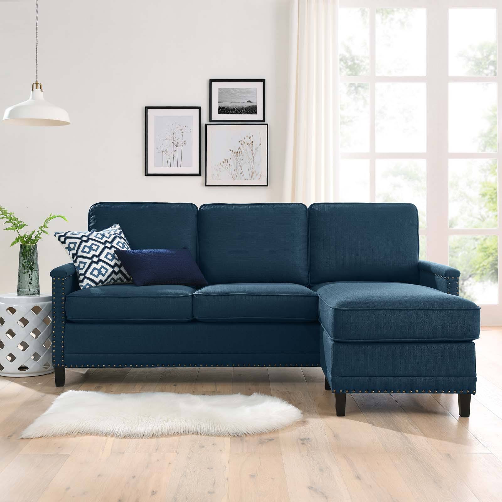 Ashton Upholstered Fabric Sectional Sofa Azure Modway
