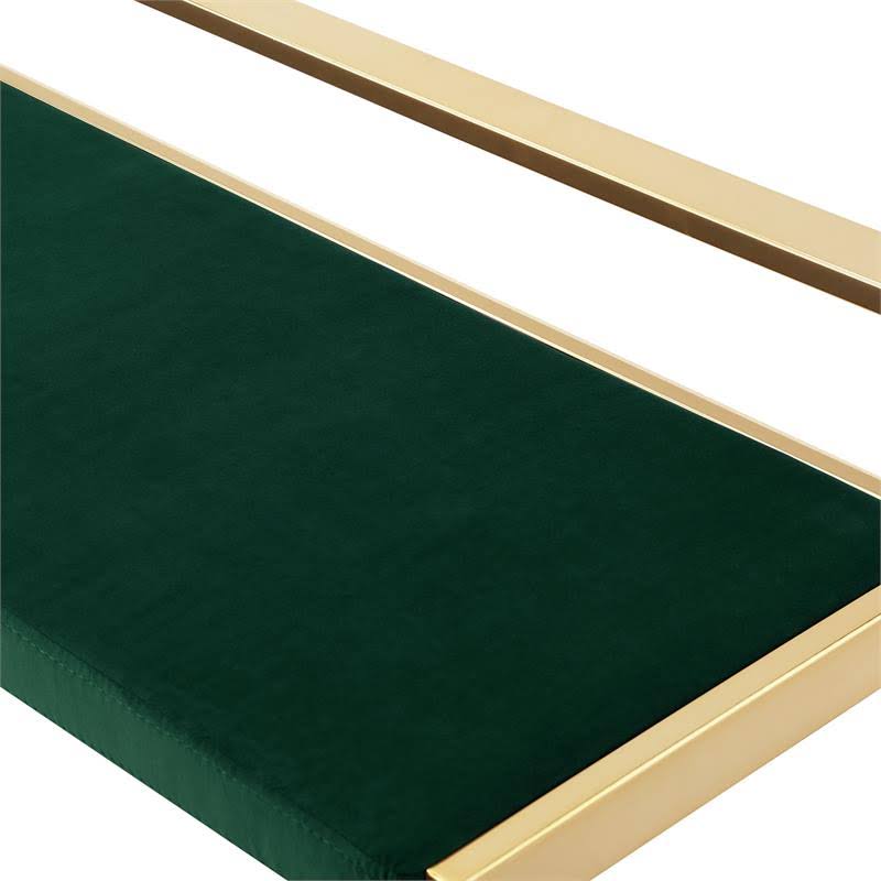Posh Living Camilo Velvet Bench Green/Gold
