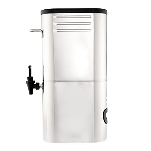 Restaurantware Bev Tek 3 Gallon Iced Tea Dispenser 1 Slim Design Iced Tea Server - No-Drip Spigot Cold & Hot Drink Friendly Silver 13/0 Stainless Steel Iced Beverage Dispenser With Handles