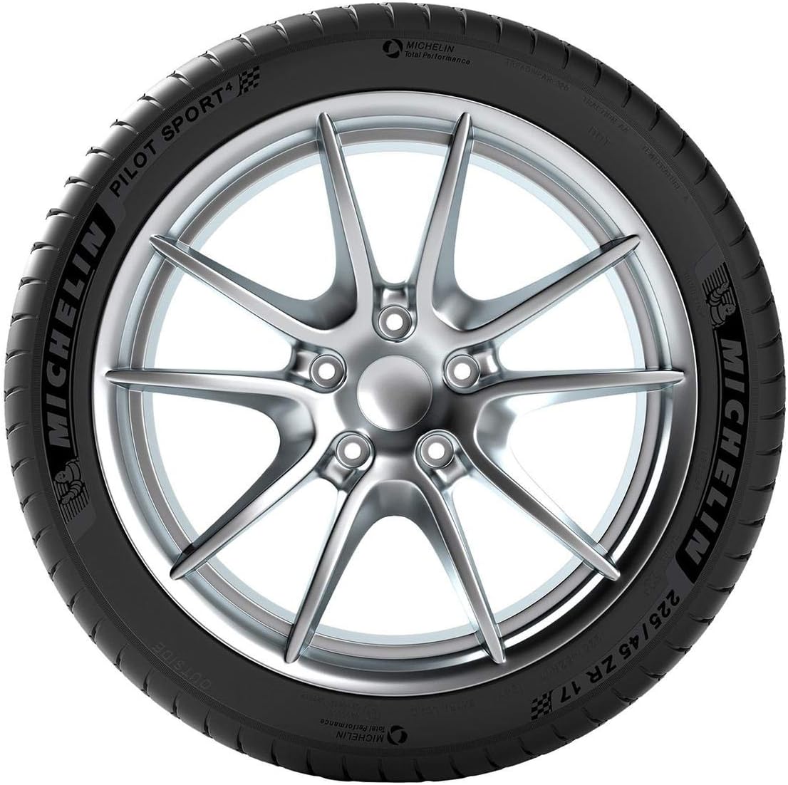 MICHELIN Pilot Sport 4 Summer Radial Car Tire for High Performance Passenger Cars and Sedans; 225/45R18/XL 95Y