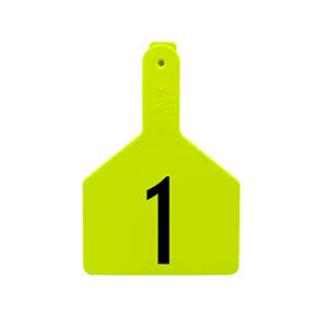 Z-Tags No-Snag Calf Ear Tags - 1-25, Chartreuse (25 Pack)