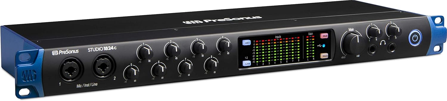 PreSonus Studio 24c 2x2, 192 kHz, USB Audio Interface with Studio One Artist and Ableton Live Lite DAW Recording Software
