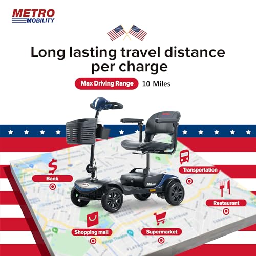 Folding Mobility Scooter for Seniors 4 Wheel Scooter for Adults Electric Scooter Compact for Travel - Electric Powered Wheelchair Device - Compact Heavy Duty Mobile (Purple)