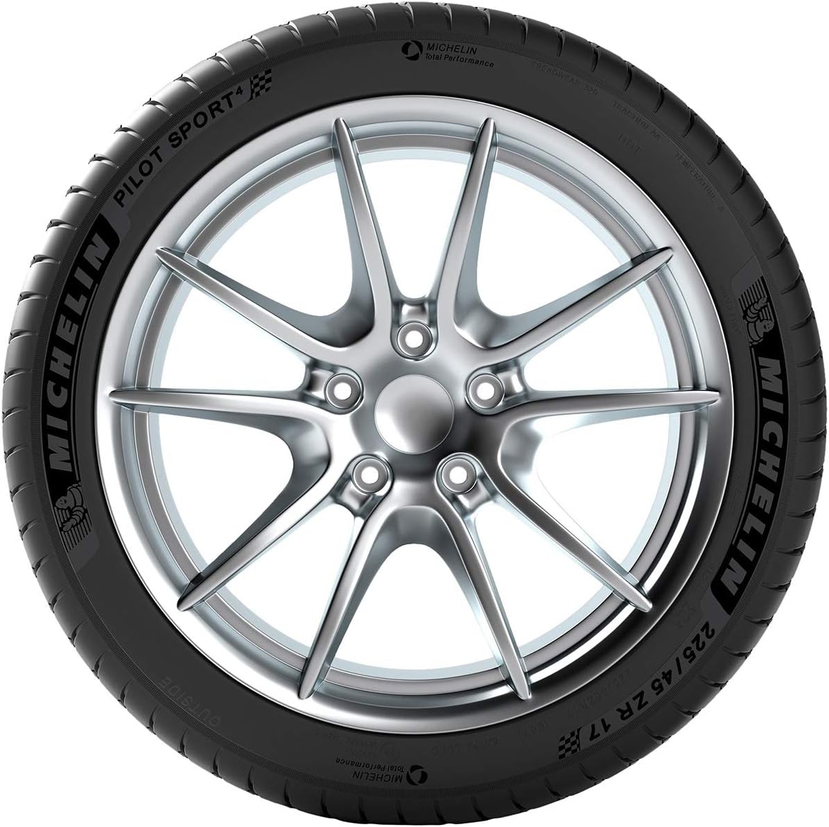MICHELIN Pilot Sport 4 Summer Radial Car Tire for High Performance Passenger Cars and Sedans; 225/45R18/XL 95Y