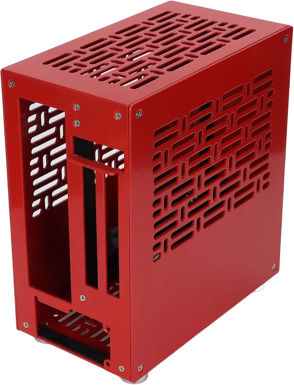 Yoidesu Computer Case, HTPC ITX Computer Gaming PC Case Mini Aluminum Computer Chassis Mini Tower Gaming Case for Game Office