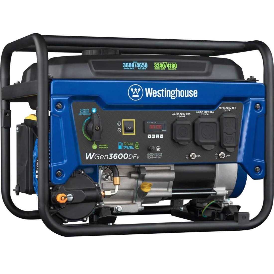 Westinghouse WGen3600DFcv 3600 Watt Dual Fuel Portable Generator