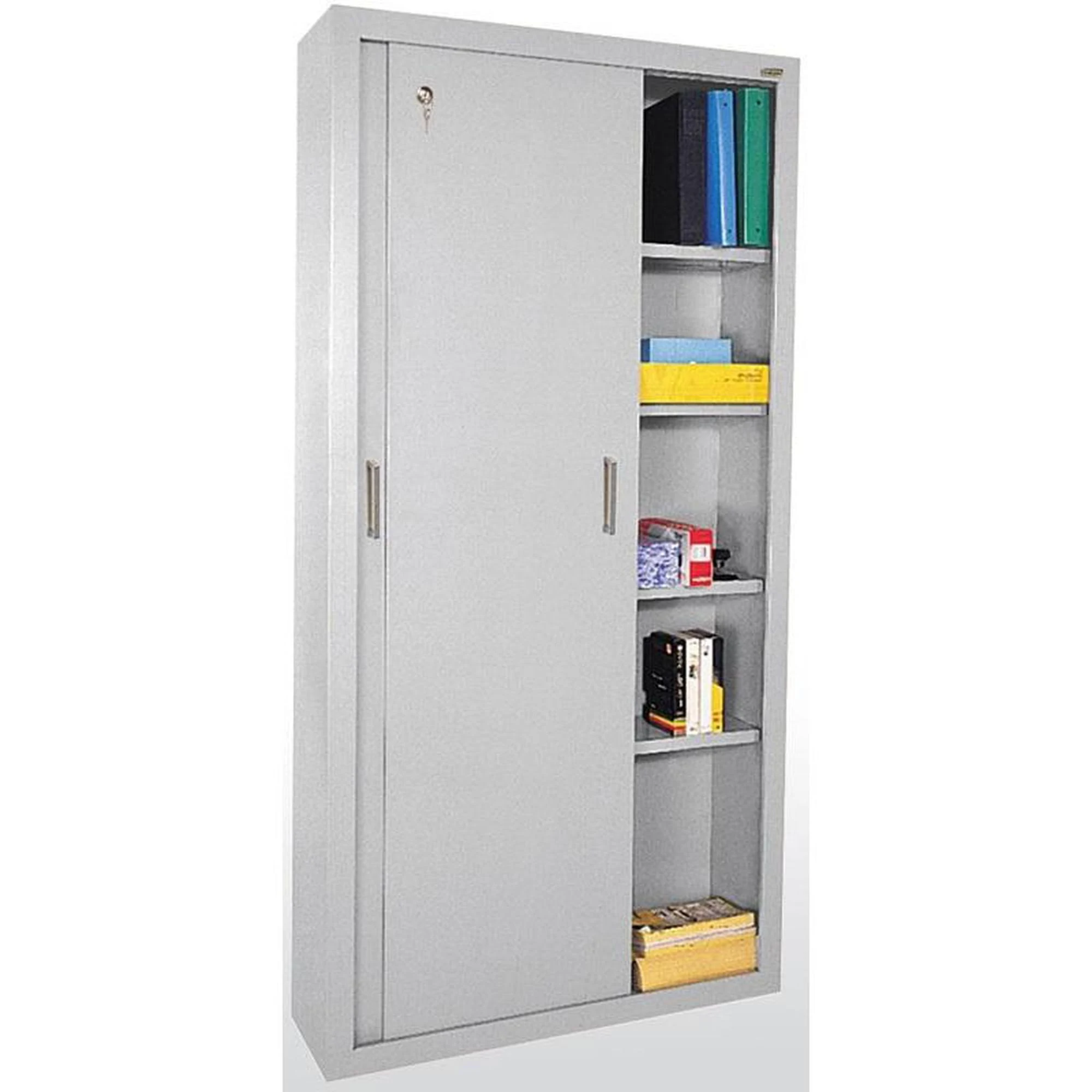 Sandusky Sliding Door Storage Cabinet Dove Gray