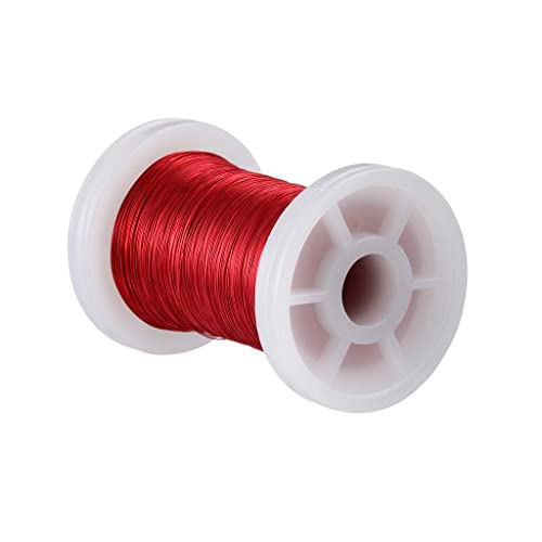 BNTECHGO 16 to 38 AWG Magnet Wire - Enameled Copper Wire - Enameled Magnet Winding Wire 1 Spool Coil Red Temperature Rating 155℃ Widely Used for Transformers Inductors
