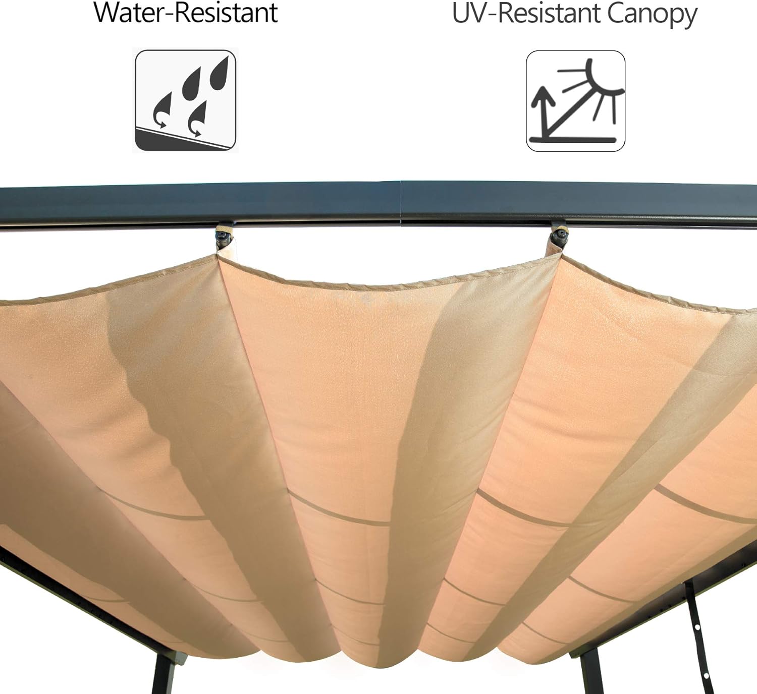 Outdoor Pergolas (2021 New) - Patio Aluminum Retractable Pergola Outdoor Gazebo Heavy Duty Grape Trellis Sunshade Canopy with Natural Wood Looking Finish by domi outdoor living (Martinique 10x13ft)