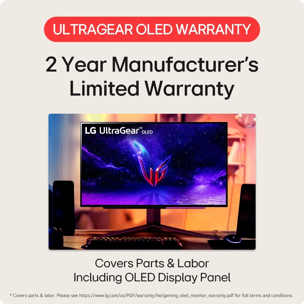 LG 27" UltraGear™ OLED Gaming Monitor QHD with 240Hz Refresh Rate 0.03ms Response Time - 27GR95QE-B