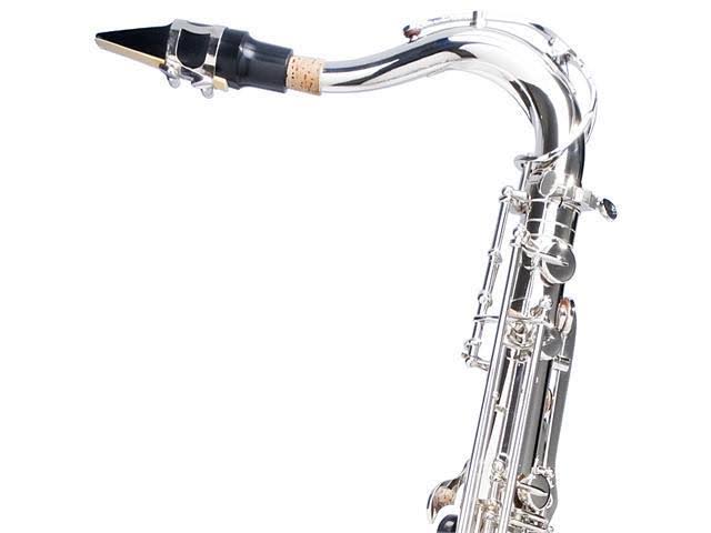 Mendini by Cecilio MTS-N+92D Nickel Plated B Flat Tenor Saxophone with Tuner, Case, Mouthpiece, 10 Reeds and More