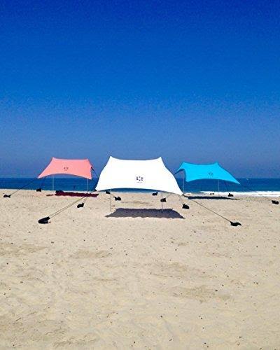 Neso Tents Beach Tent with Sand ANCHOR, Portable Canopy Sun Shelter, 7 x 7ft - Patented Reinforced Corners