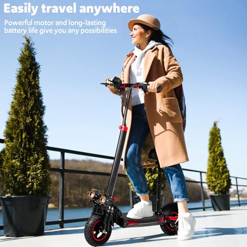 Off Road Electric Scooter Adults, 800/1200W Motor, 48V 15/18/21AH Battery, 11" All-Terrain Tires, Heavy Duty E-Scooter with Dual Suspension with Seat