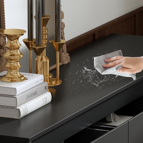 Hitow 9 Drawer Dresser for Bedroom with Deep Drawers, Large Floor Wood Dressers & Chest of Drawers Handle Free, Modern Black Long Dressers for Closet Living Room, Euro Slide (63"W x 15.7"D x 31.5"H)