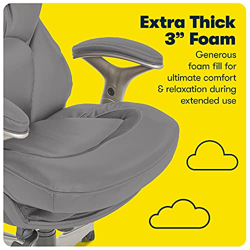 Serta Works Executive Office Chair with Back in Motion Technology, Opportunity Gray Bonded Leather