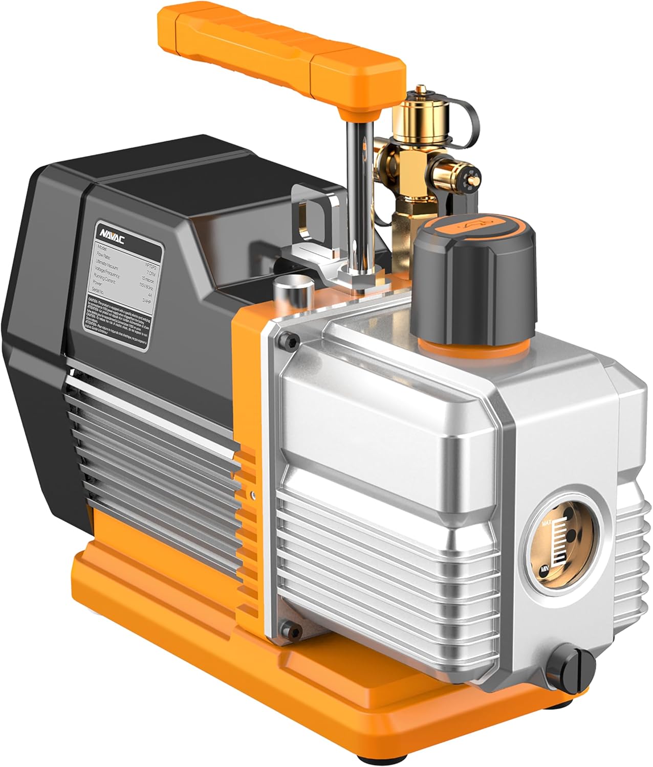 NAVAC NP7DP2 Vacuum Pump | Dual-Stage AC Motor | A2L Refrigerants | A/C Vacuum Pump Kit | 1 Year Warranty | for Evacuation of HVAC Equipment | 15 Microns | HVAC Vacuum Pump | Pro Series | 7 CFM