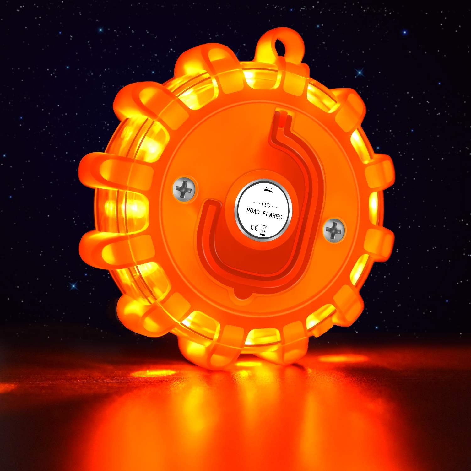 Tobfit 12 Pack LED Road Flares Emergency Lights Roadside Safety Beacon Disc Flashing Warning Flare Kit with Magnetic Base & Hook for Car Truck Boats | 9 Flash Modes (Batteries Not Included) (12) Pack of 2