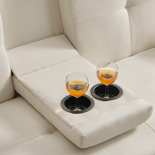 Futon Sofa Bed, 3 People Guest Bed, Modern Convertible Folding Futon Sofa Bed with Removable Armrests, Futon Couch Recliner Lounge with 2 Cup Holders for Living Room, Apartments, Dormitories, Office