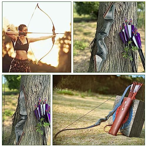 Black Hunter Takedown Recurve Bow, 60" with Ergonomic Design for Adults Beginners to Advanced Outdoor Practice & Hunting (25-60 lbs)