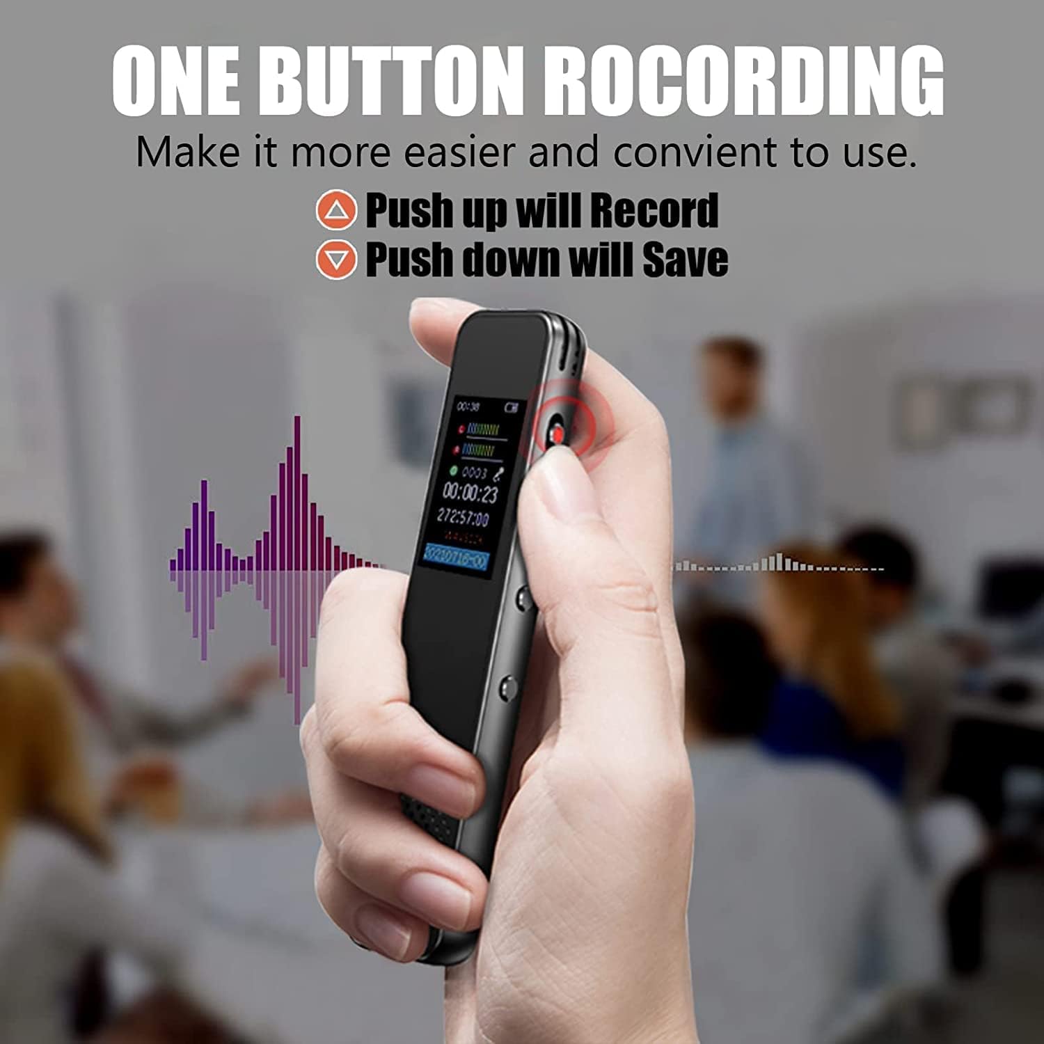 Digital Voice Recorder, Audio Tape Recorder Voice Activated Recorder with Playback for Lectures, Meetings, Interviews, Portable Recording Device, Upgraded Small Tape Dictaphone USB Charge, MP3(32G) Pack of 2